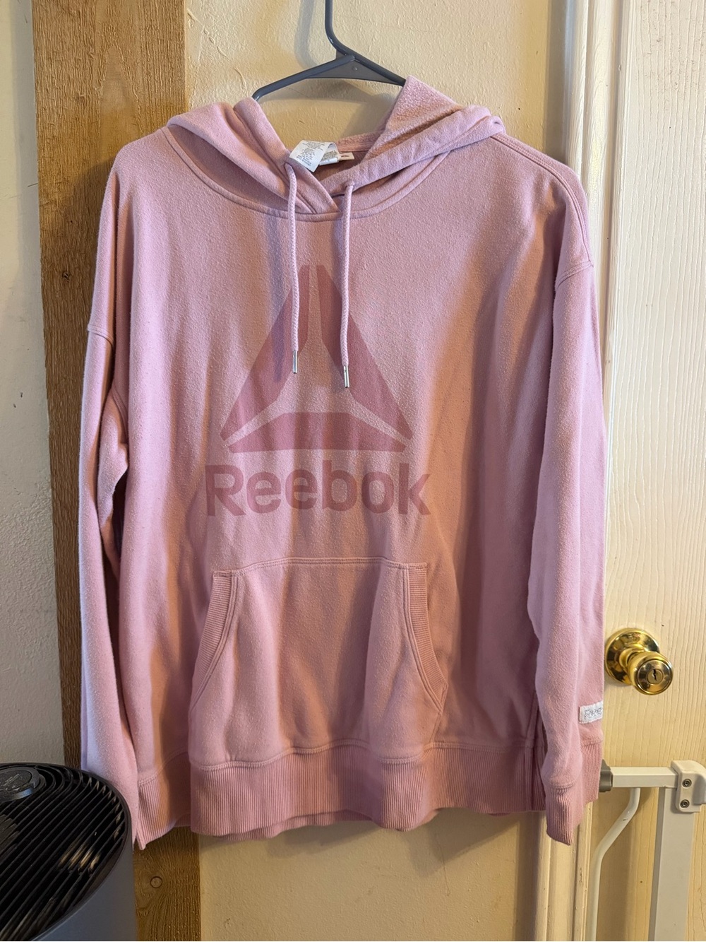 Reebok Pink Logo Hoodie Sweatshirt